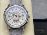 Audemars Piguet Royal Oak Offshore 41mm 7750 Movement 316L Steel White Face Grey Canvas Band Watch